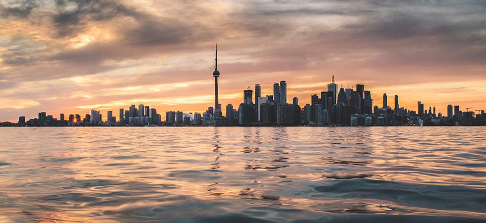 View of Toronto across Lake Ontario