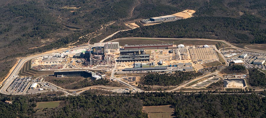 Aerial view of a nuclear power plant