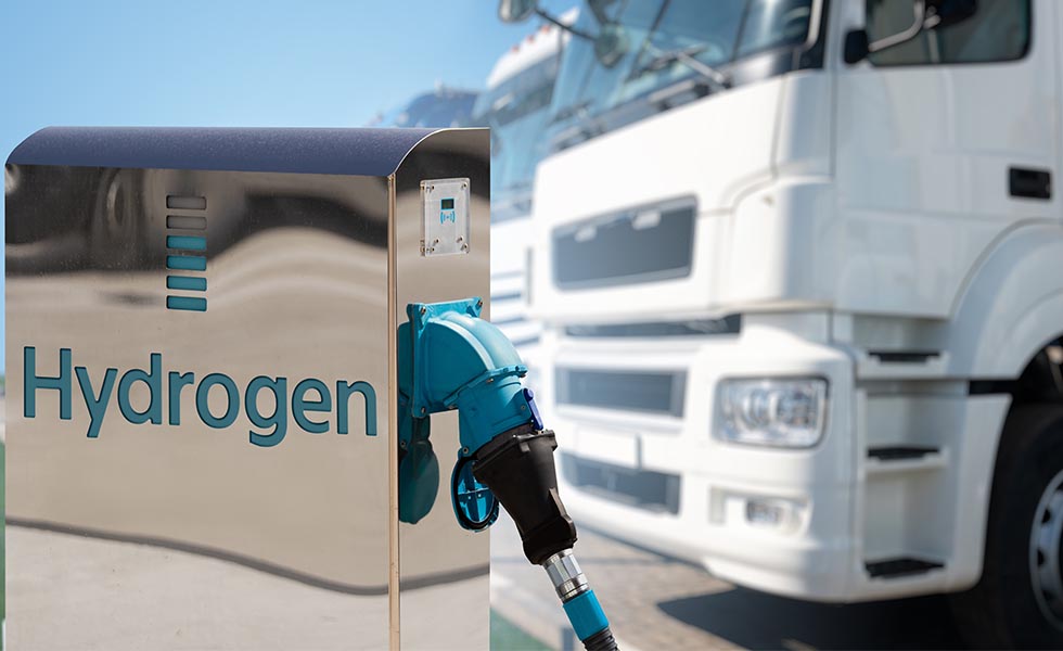 Photo of a hydrogen fuel pump
