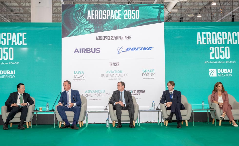 Speaker panel at the Dubai Air Show