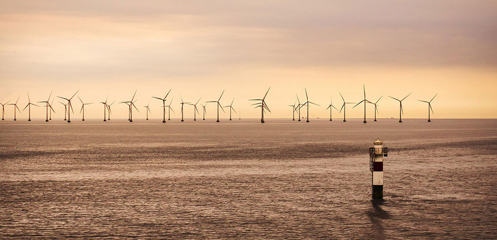 Photo of offshore wind turbines